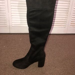 Tall Black Suede Boots